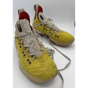Nike CIT1453-700 Yellow Knit Lion Head Custom Sneakers US 4.5 EU 36.5 READ